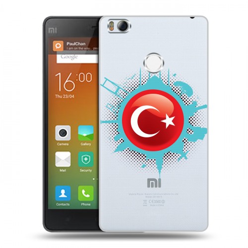 Полупрозрачный дизайнерский силиконовый чехол для Xiaomi Mi4S Флаг Турции
