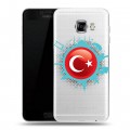 Полупрозрачный дизайнерский пластиковый чехол для Samsung Galaxy C5 Флаг Турции