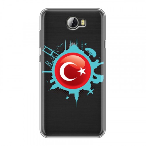 Полупрозрачный дизайнерский пластиковый чехол для Huawei Y5 II Флаг Турции