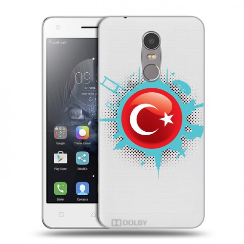Полупрозрачный дизайнерский пластиковый чехол для Lenovo K6 Note Флаг Турции