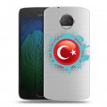 Полупрозрачный дизайнерский пластиковый чехол для Motorola Moto G5s Plus Флаг Турции