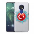 Полупрозрачный дизайнерский пластиковый чехол для Nokia 6.2 Флаг Турции