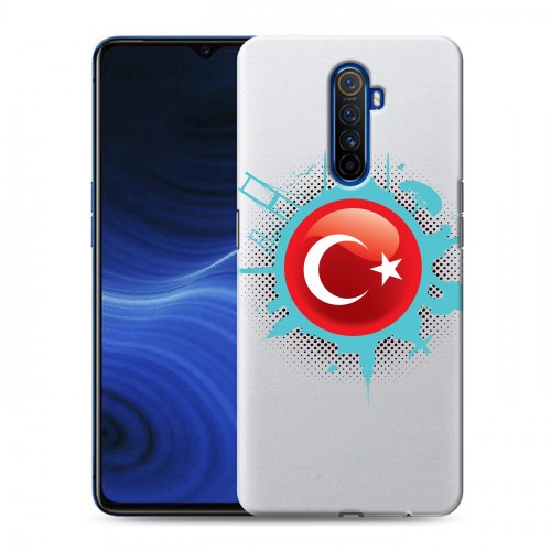 Полупрозрачный дизайнерский силиконовый с усиленными углами чехол для Realme X2 Pro Флаг Турции
