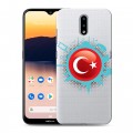 Полупрозрачный дизайнерский пластиковый чехол для Nokia 2.3 Флаг Турции