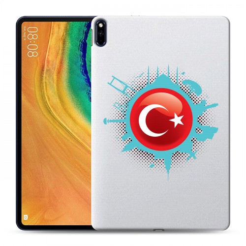 Полупрозрачный дизайнерский силиконовый чехол для Huawei MatePad Pro Флаг Турции