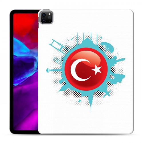 Полупрозрачный дизайнерский пластиковый чехол для Ipad Pro 12.9 (2020) Флаг Турции