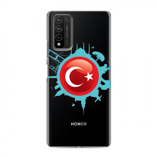 Полупрозрачный дизайнерский пластиковый чехол для Huawei Honor 10X Lite Флаг Турции
