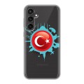 Полупрозрачный дизайнерский силиконовый чехол для Samsung Galaxy S23 FE Флаг Турции