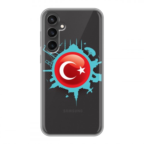 Полупрозрачный дизайнерский силиконовый чехол для Samsung Galaxy S23 FE Флаг Турции