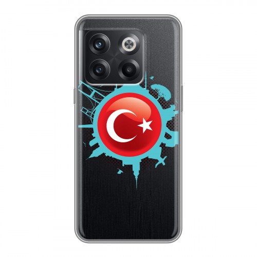 Полупрозрачный дизайнерский силиконовый чехол для OnePlus 10T Флаг Турции