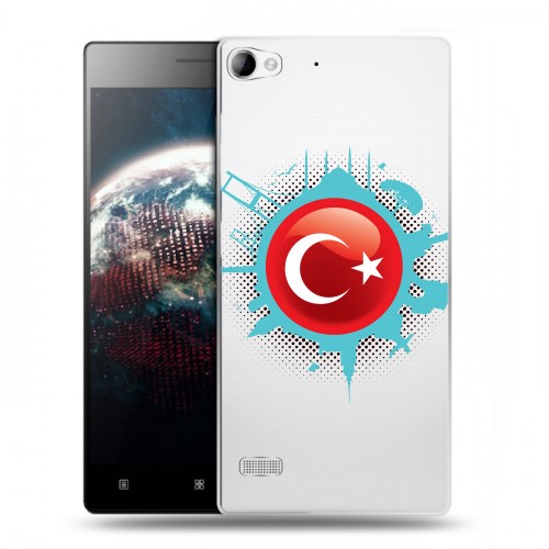 Полупрозрачный дизайнерский силиконовый чехол для Lenovo Vibe X2 Флаг Турции