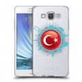 Полупрозрачный дизайнерский пластиковый чехол для Samsung Galaxy A5 Флаг Турции