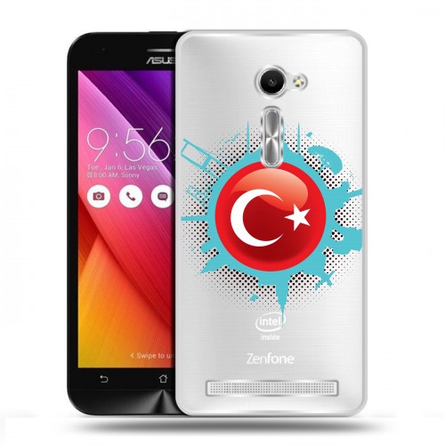 Полупрозрачный дизайнерский пластиковый чехол для Asus Zenfone 2 5 Флаг Турции