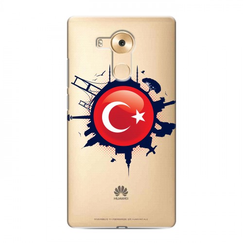 Полупрозрачный дизайнерский пластиковый чехол для Huawei Mate 8 Флаг Турции