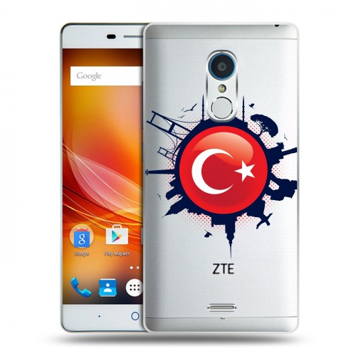 Полупрозрачный дизайнерский пластиковый чехол для ZTE Blade X9 Флаг Турции