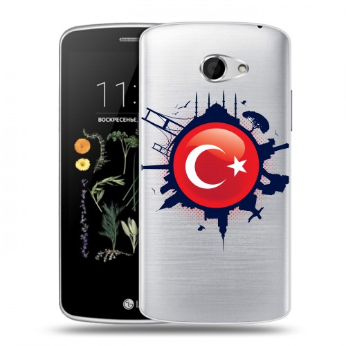 Полупрозрачный дизайнерский пластиковый чехол для LG K5 Флаг Турции