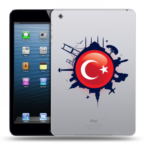 Полупрозрачный дизайнерский пластиковый чехол для Ipad Mini Флаг Турции