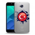Полупрозрачный дизайнерский пластиковый чехол для ASUS ZenFone 4 Selfie Флаг Турции