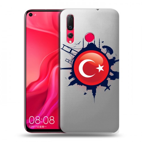 Полупрозрачный дизайнерский пластиковый чехол для Huawei Nova 4 Флаг Турции