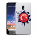 Полупрозрачный дизайнерский силиконовый чехол для Nokia 2.2 Флаг Турции