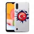 Полупрозрачный дизайнерский силиконовый чехол для Samsung Galaxy M01 Флаг Турции