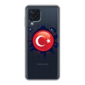 Полупрозрачный дизайнерский силиконовый чехол для Samsung Galaxy A22 Флаг Турции