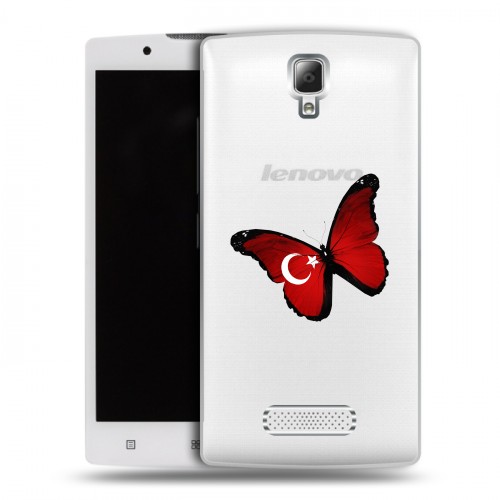 Полупрозрачный дизайнерский пластиковый чехол для Lenovo A2010 Флаг Турции