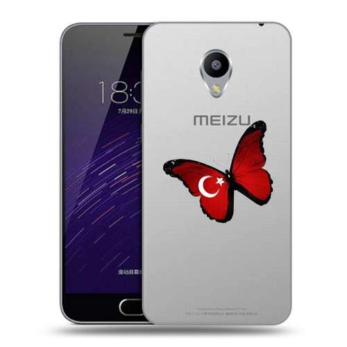 Полупрозрачный дизайнерский пластиковый чехол для Meizu M3s Mini Флаг Турции
