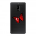 Полупрозрачный дизайнерский пластиковый чехол для Nokia 6 Флаг Турции