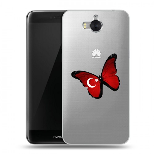 Полупрозрачный дизайнерский пластиковый чехол для Huawei Y5 (2017) Флаг Турции