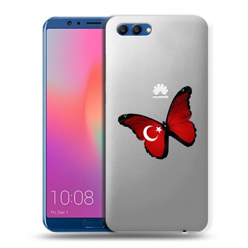 Полупрозрачный дизайнерский пластиковый чехол для Huawei Honor View 10 Флаг Турции