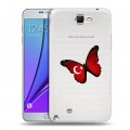 Полупрозрачный дизайнерский пластиковый чехол для Samsung Galaxy Note 2 Флаг Турции