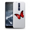 Полупрозрачный дизайнерский пластиковый чехол для Nokia 5.1 Флаг Турции