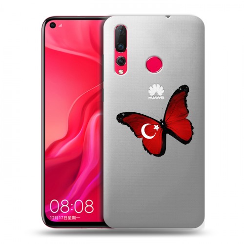 Полупрозрачный дизайнерский пластиковый чехол для Huawei Nova 4 Флаг Турции