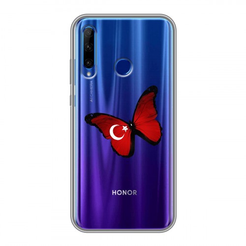 Полупрозрачный дизайнерский силиконовый чехол для Huawei Honor 10i Флаг Турции