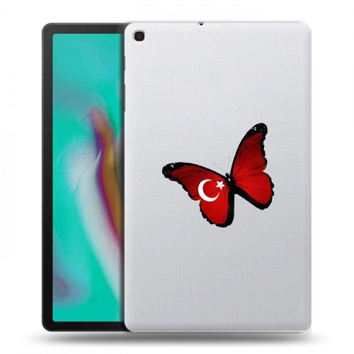 Полупрозрачный дизайнерский пластиковый чехол для Samsung Galaxy Tab A 10.1 (2019) Флаг Турции
