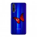 Полупрозрачный дизайнерский пластиковый чехол для Huawei Honor 20 Флаг Турции