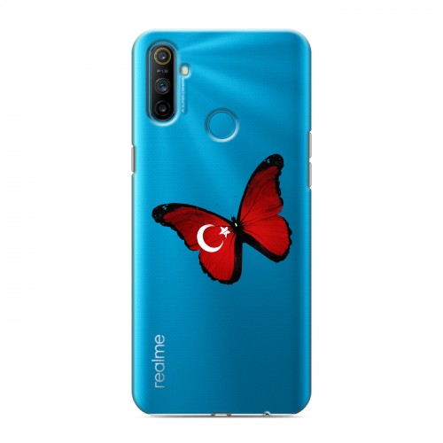 Полупрозрачный дизайнерский пластиковый чехол для Realme C3 Флаг Турции