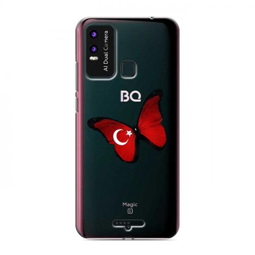 Полупрозрачный дизайнерский пластиковый чехол для BQ 6630L Magic L Флаг Турции