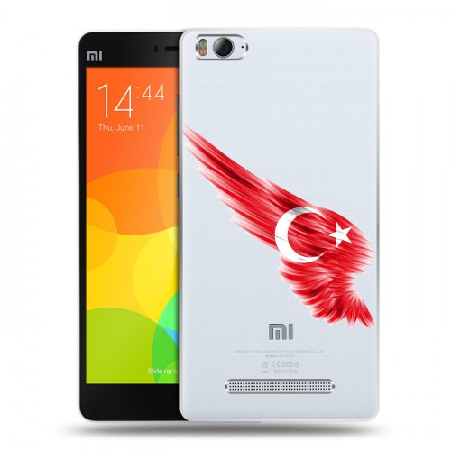 Полупрозрачный дизайнерский пластиковый чехол для Xiaomi Mi4i Флаг Турции