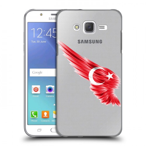 Полупрозрачный дизайнерский пластиковый чехол для Samsung Galaxy J5 Флаг Турции