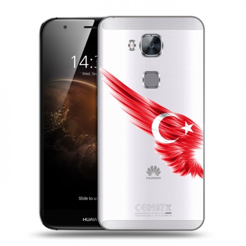 Полупрозрачный дизайнерский пластиковый чехол для Huawei G8 Флаг Турции