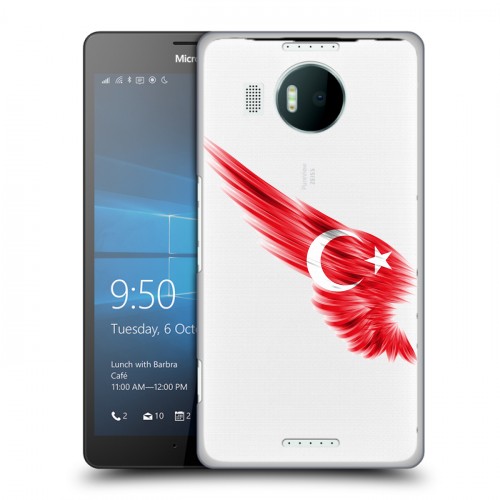 Полупрозрачный дизайнерский пластиковый чехол для Microsoft Lumia 950 XL Флаг Турции