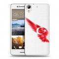 Полупрозрачный дизайнерский пластиковый чехол для HTC Desire 728 Флаг Турции