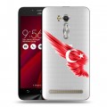 Полупрозрачный дизайнерский пластиковый чехол для ASUS Zenfone Go 5.5 Флаг Турции