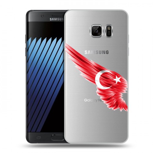 Полупрозрачный дизайнерский пластиковый чехол для Samsung Galaxy Note 7 Флаг Турции