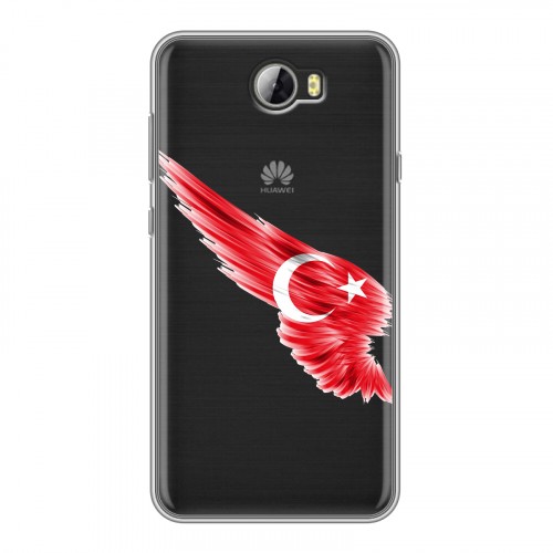 Полупрозрачный дизайнерский пластиковый чехол для Huawei Y5 II Флаг Турции