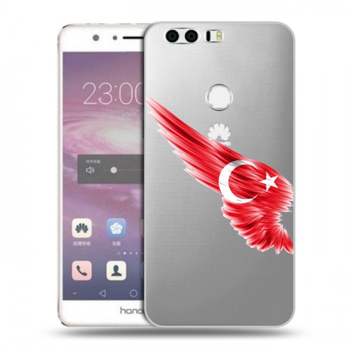 Полупрозрачный дизайнерский пластиковый чехол для Huawei Honor 8 Флаг Турции