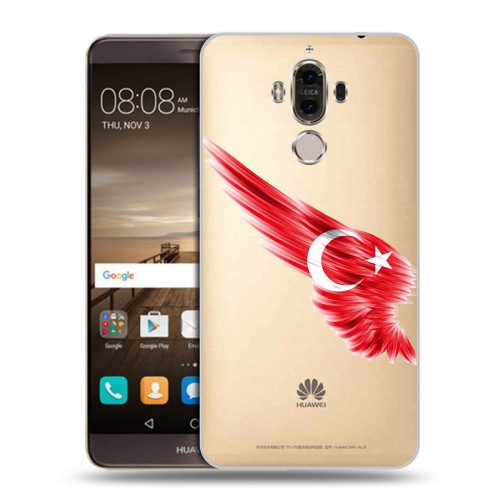 Полупрозрачный дизайнерский пластиковый чехол для Huawei Mate 9 Флаг Турции