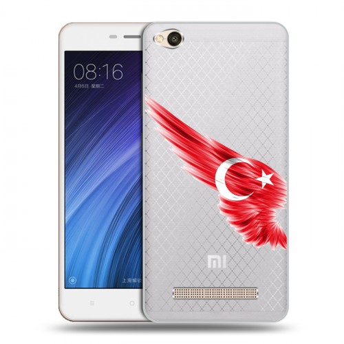Полупрозрачный дизайнерский силиконовый чехол для Xiaomi RedMi 4A Флаг Турции